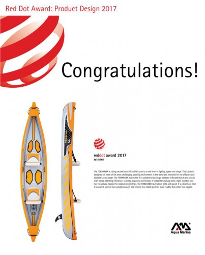 インフレータブルカヤック「トマホーク」レッド ドット デザイン賞受賞！