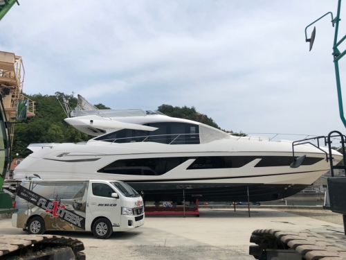 サンシーカー74 Sport Yachtにフレキシチーク施工のご紹介（型紙採寸編）