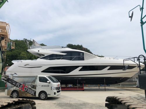 サンシーカー74 Sport Yachtにフレキシチーク施工のご紹介（型紙採寸編）